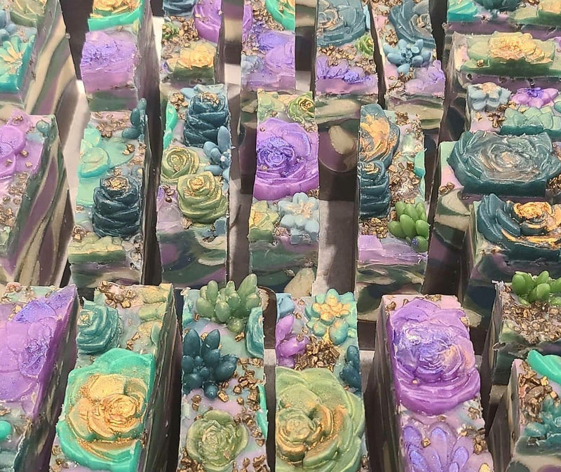 Artisan Soap Bar- Succulent Garden Soap Tall bar